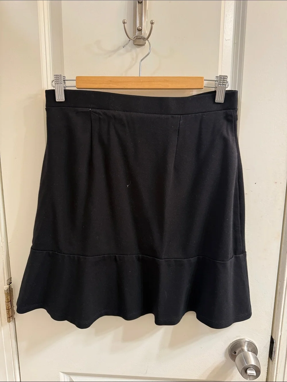 LOFT Black Circle Skirt with Flounce Hem